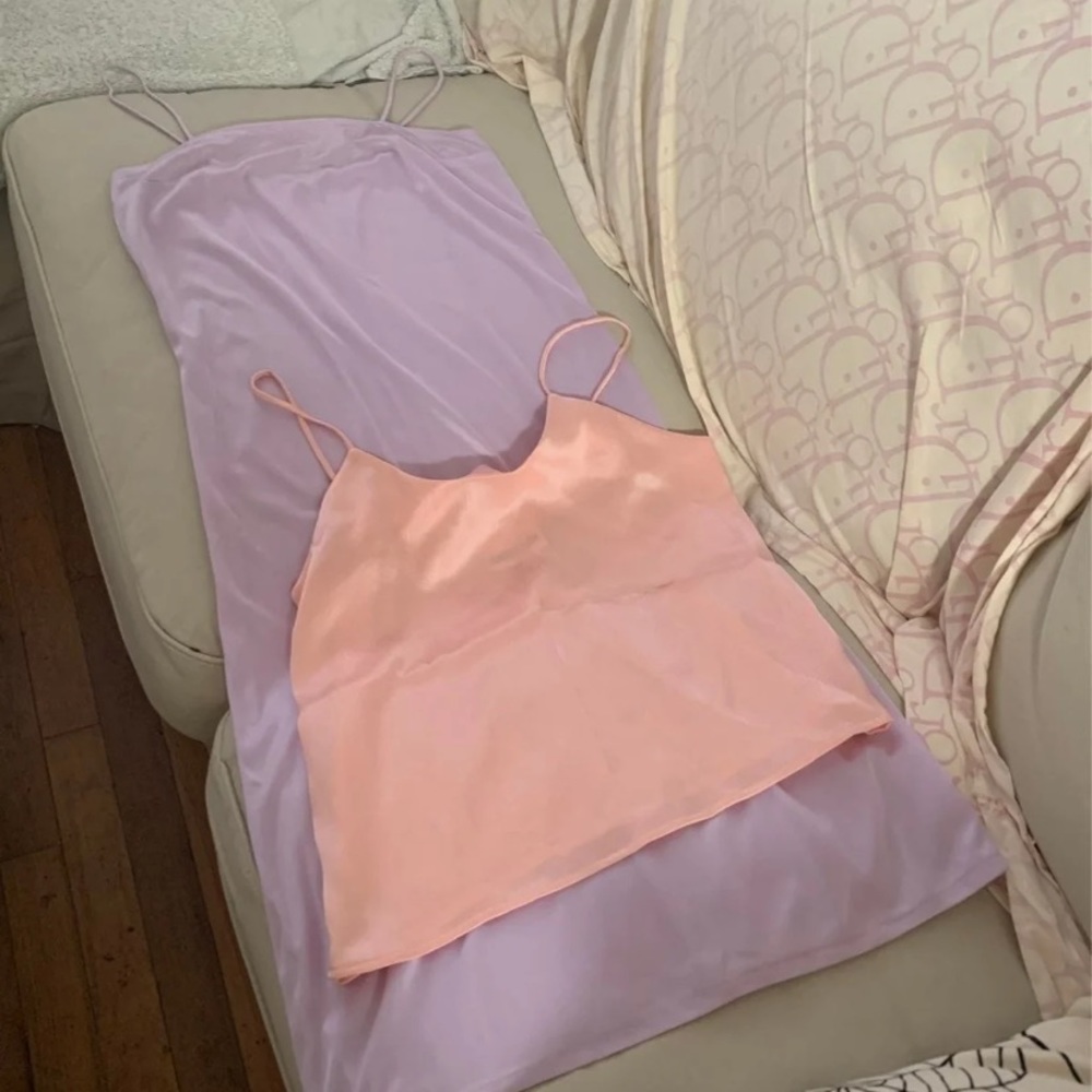 Silky material sleepwear & top